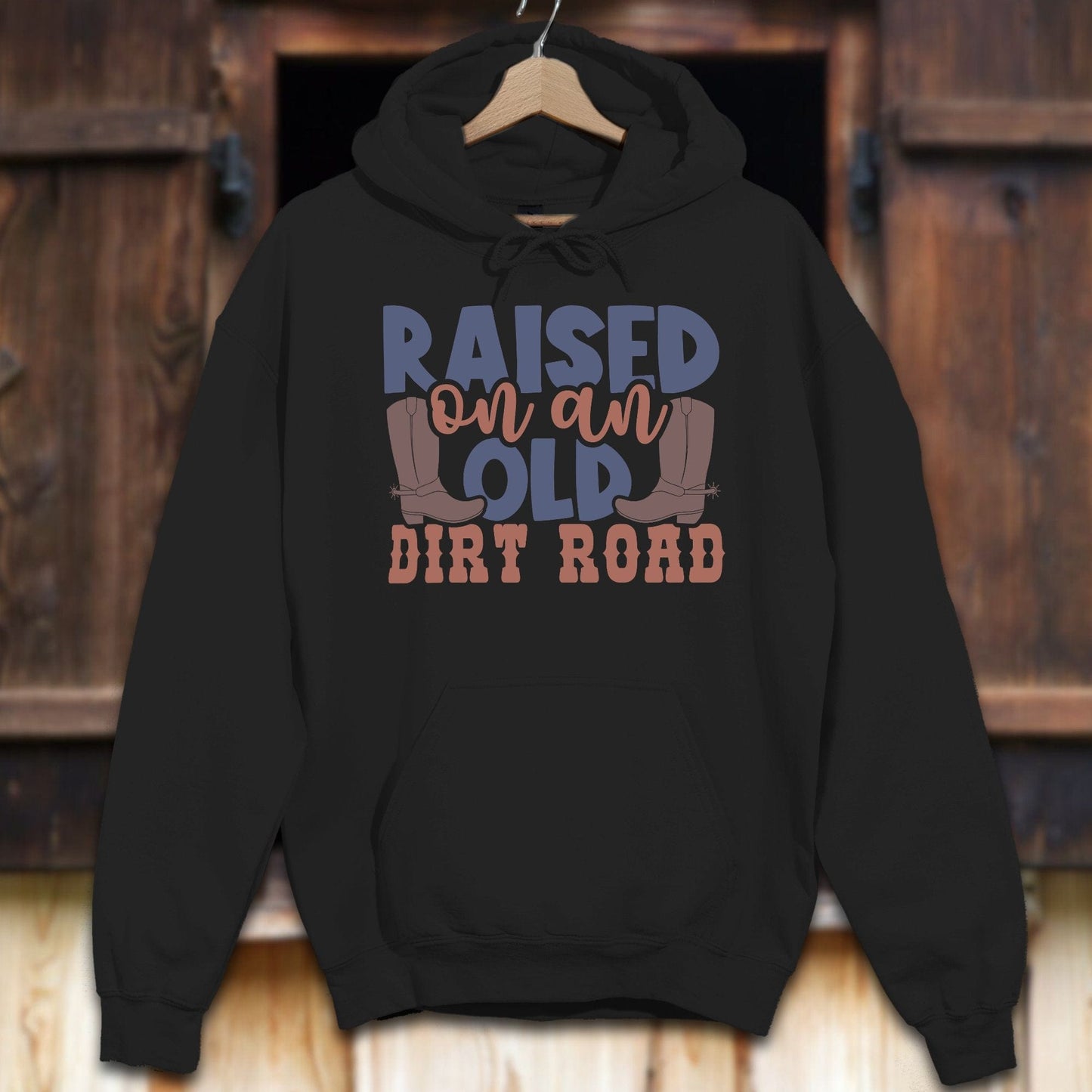 Unisex Hoodie Black / S Raised on an Old Dirt Road Hoodie