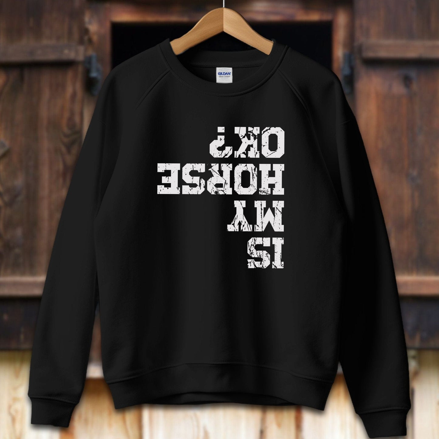 Unisex Shirt Adult Sweatshirt / S / Black Is My Horse OK Shirt