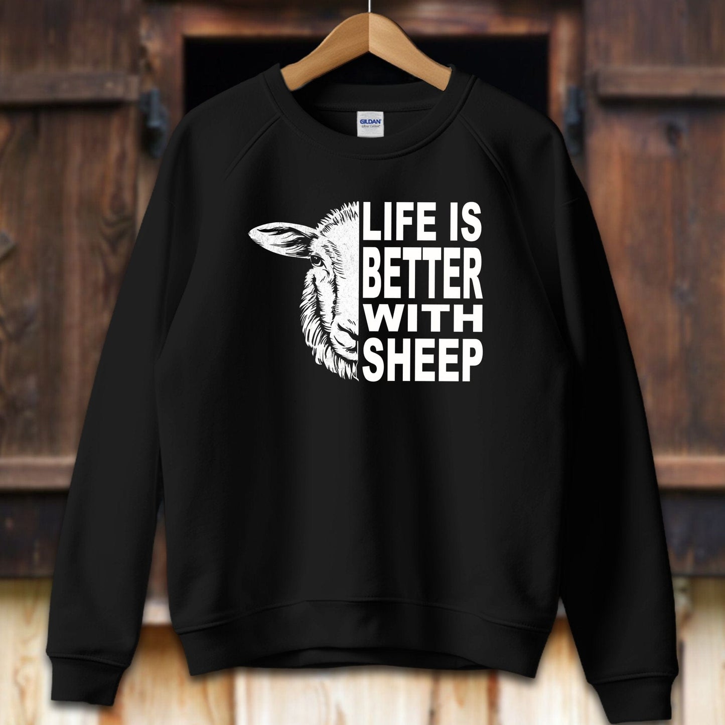 Unisex Shirt Adult Sweatshirt / S / Black Life Is Better With Sheep Shirt