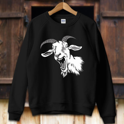 Unisex Shirt Adult Sweatshirt / S / Black Screaming Goat Shirt