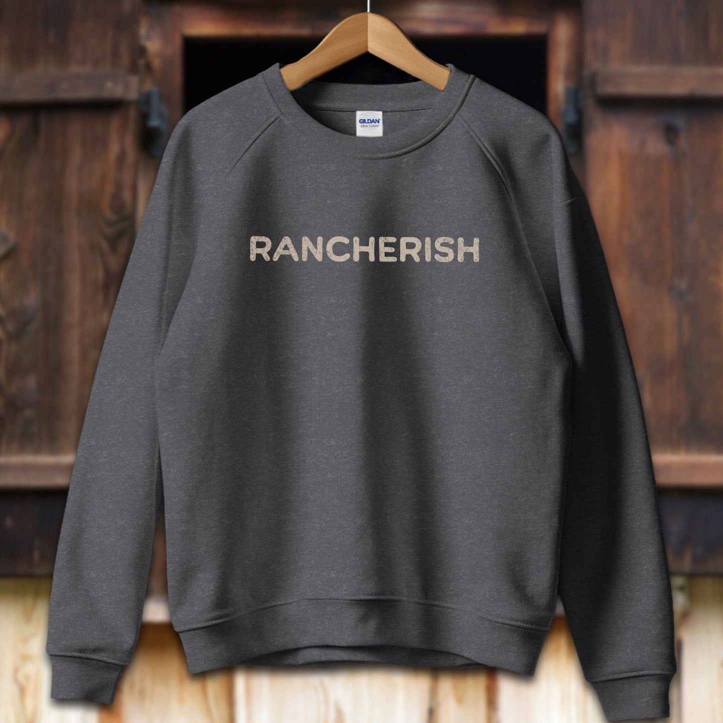 Unisex Shirt Adult Sweatshirt / S / Dark Heather Rancherish Shirt