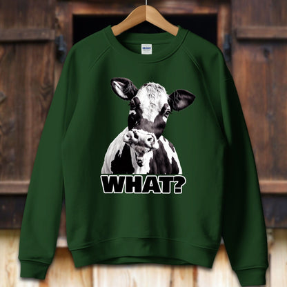 Unisex Shirt Adult Sweatshirt / S / Forest Green Cow Shirt