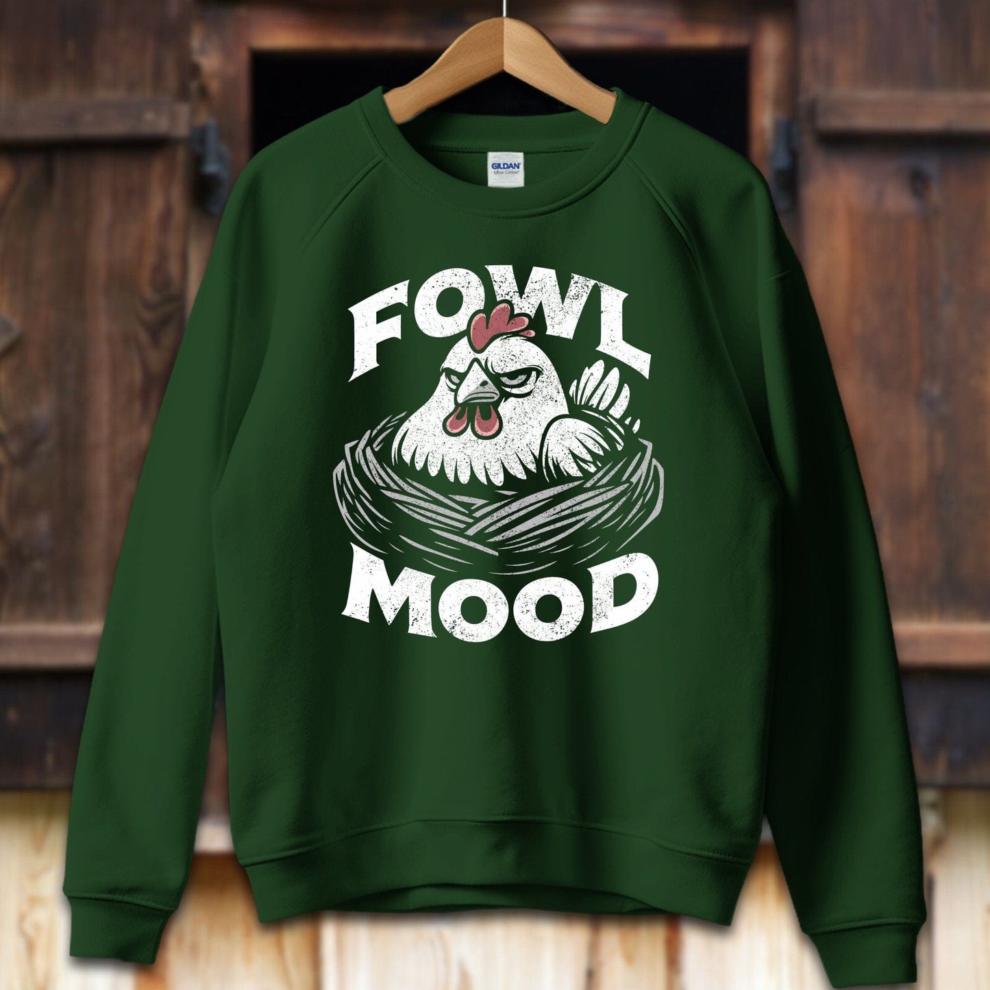 Unisex Shirt Adult Sweatshirt / S / Forest Green Fowl Mood Shirt