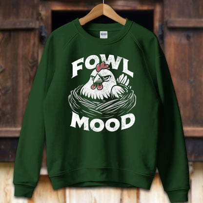 Unisex Shirt Adult Sweatshirt / S / Forest Green Fowl Mood Shirt