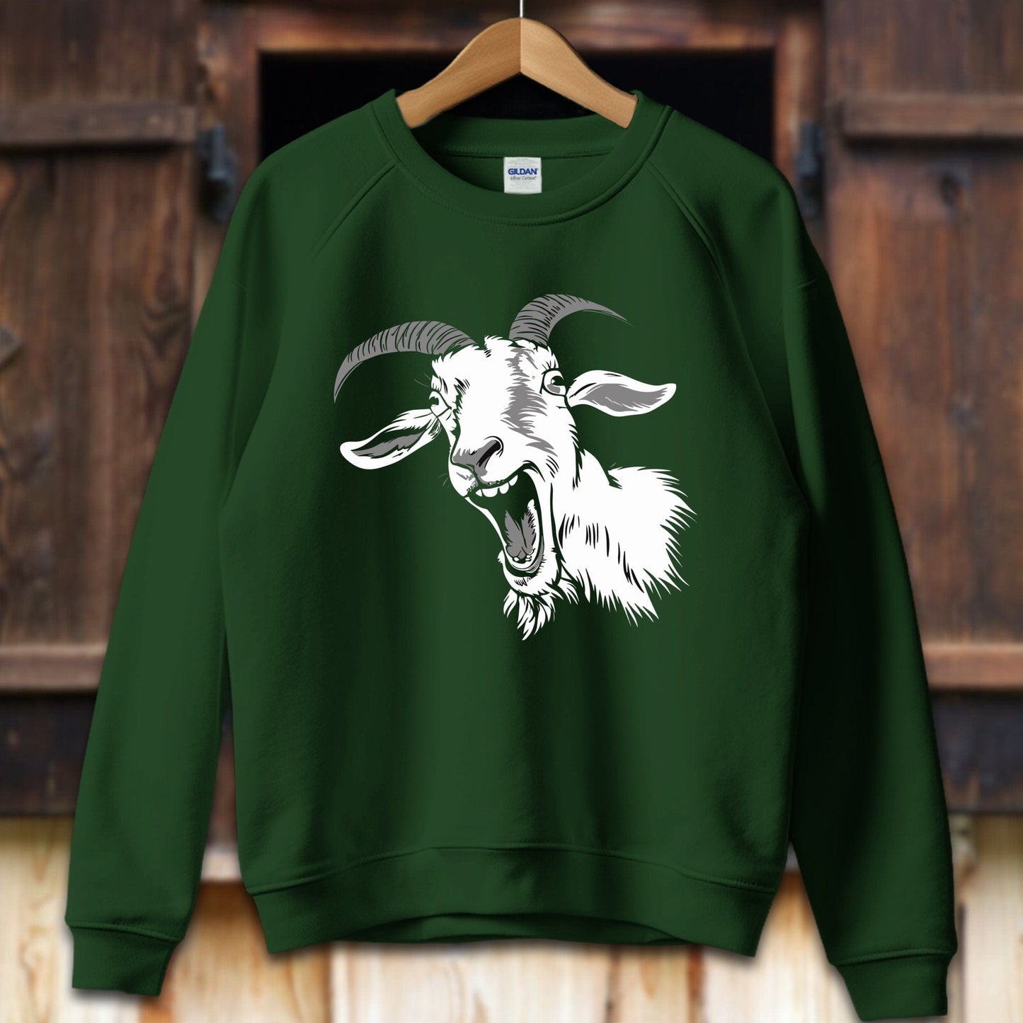 Unisex Shirt Adult Sweatshirt / S / Forest Green Screaming Goat Shirt