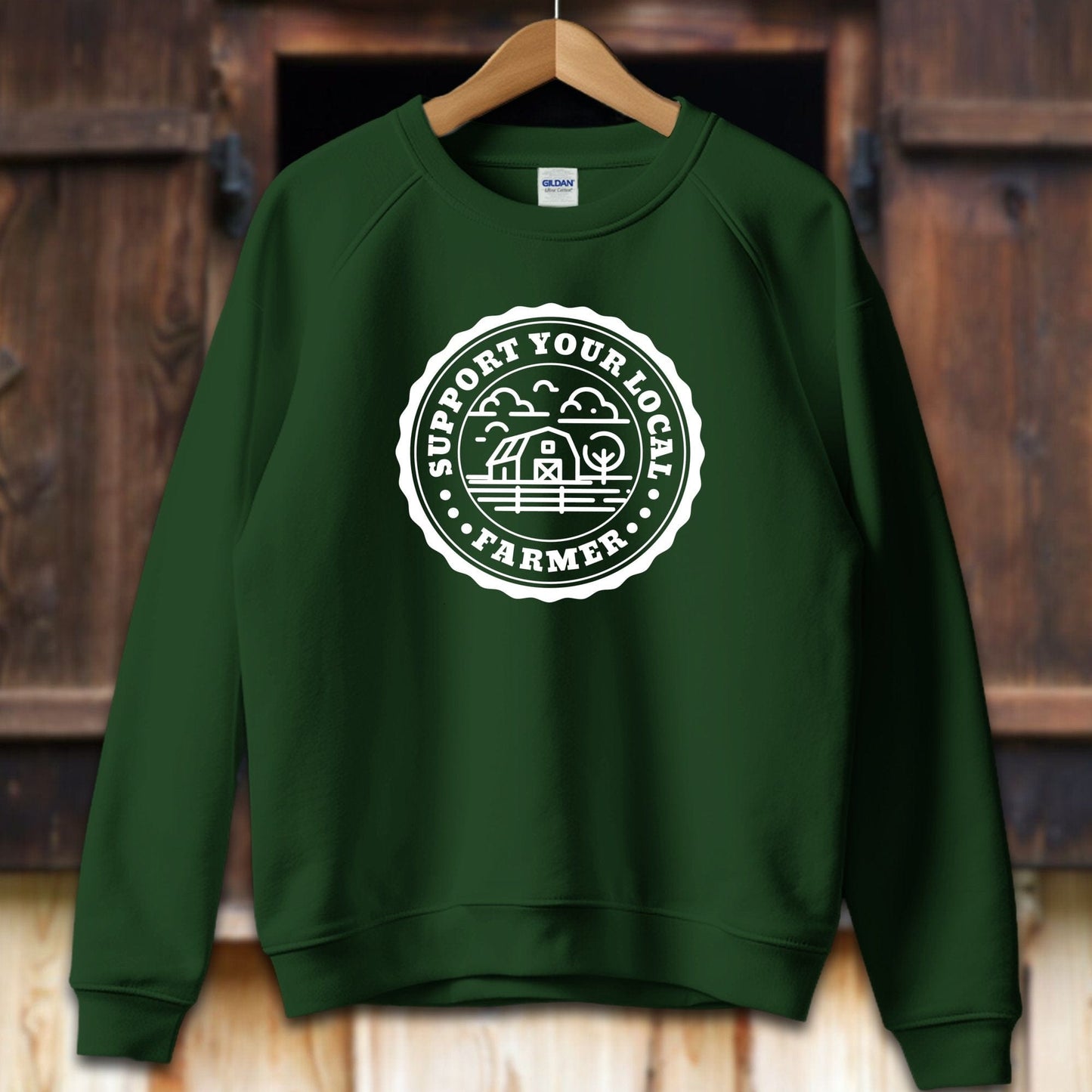 Unisex Shirt Adult Sweatshirt / S / Forest Green Support Your Local Farmer Shirt