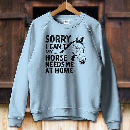 Unisex Shirt Adult Sweatshirt / S / Light Blue Sorry I Can't Shirt