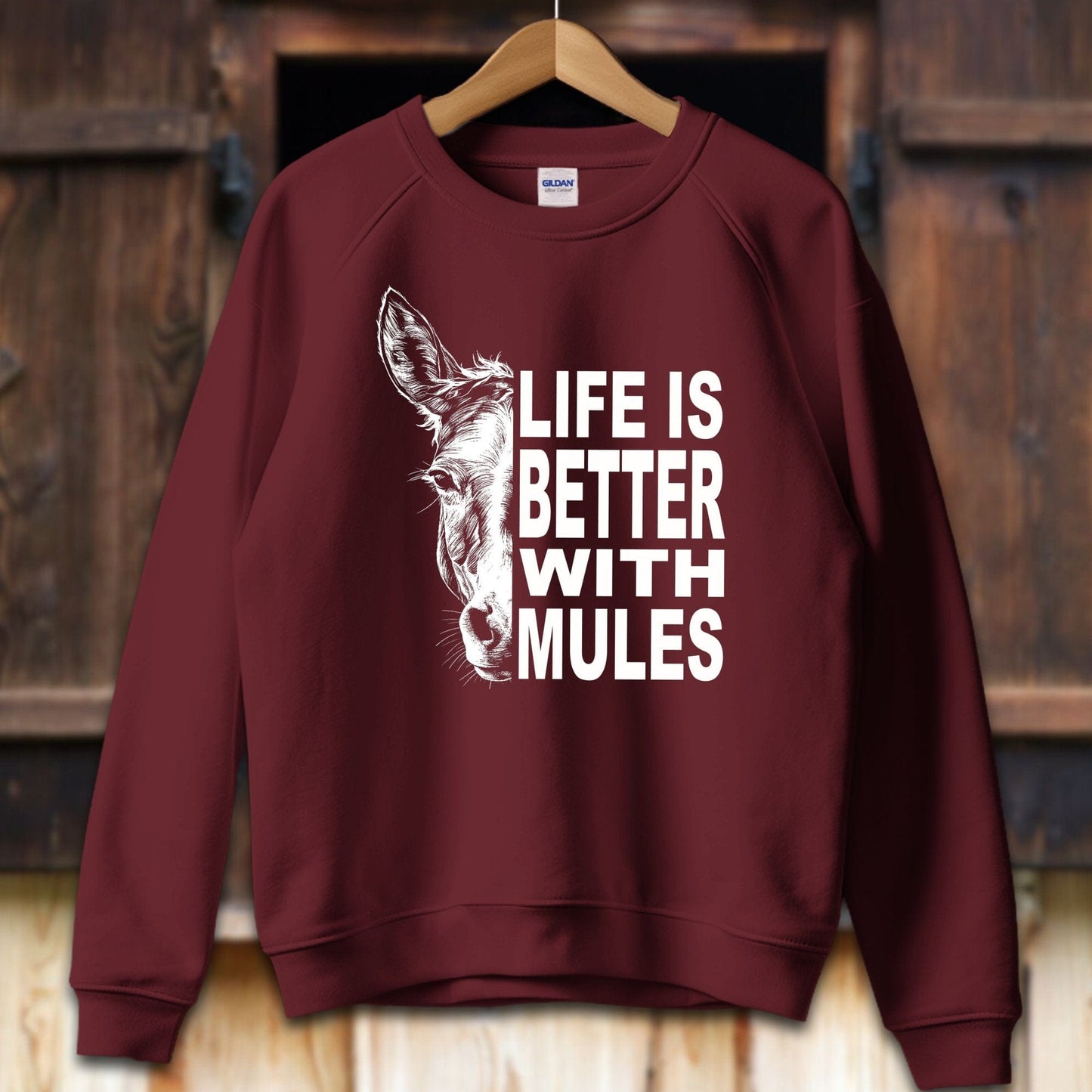 Unisex Shirt Adult Sweatshirt / S / Maroon Life Is Better With Mules Shirt