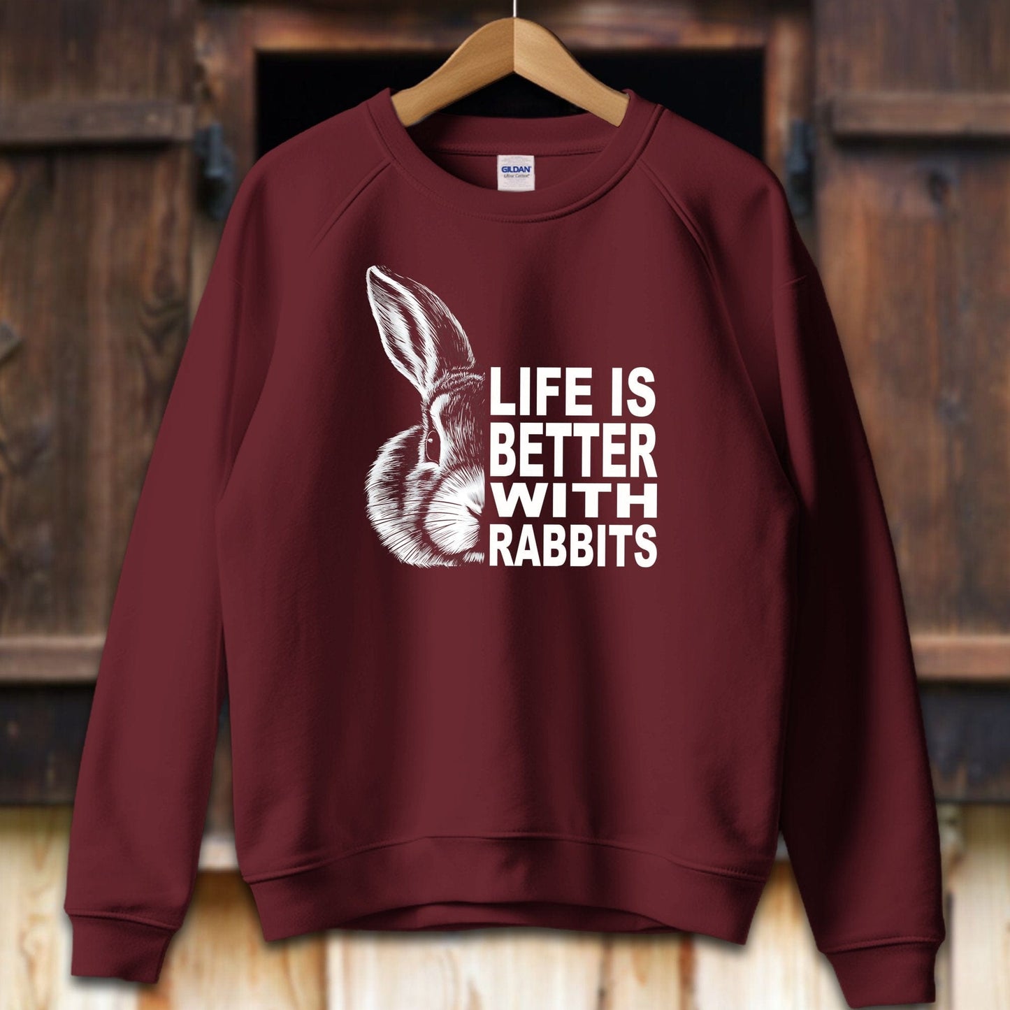 Unisex Shirt Adult Sweatshirt / S / Maroon Life Is Better With Rabbits Shirt