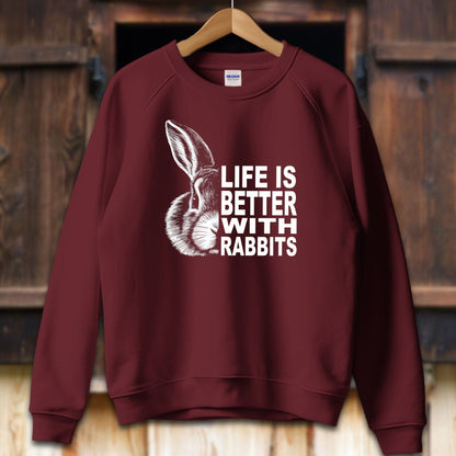 Unisex Shirt Adult Sweatshirt / S / Maroon Life Is Better With Rabbits Shirt