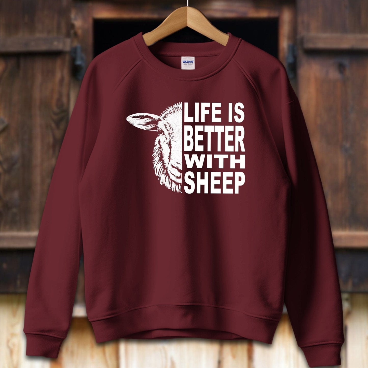 Unisex Shirt Adult Sweatshirt / S / Maroon Life Is Better With Sheep Shirt