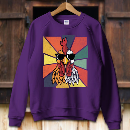 Unisex Shirt Adult Sweatshirt / S / Purple Cool Rooster Shirt