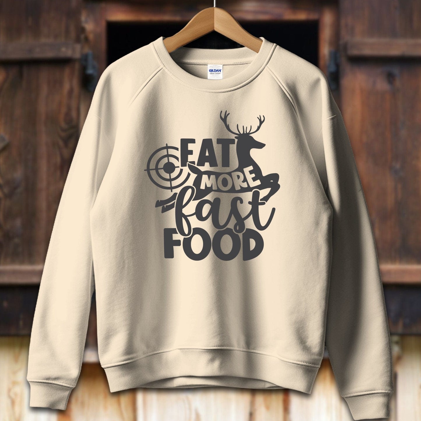 Unisex Shirt Adult Sweatshirt / S / Sand Eat More Fast Food Shirt