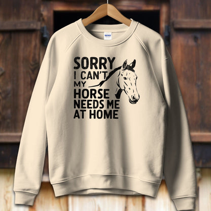 Unisex Shirt Adult Sweatshirt / S / Sand Sorry I Can't Shirt