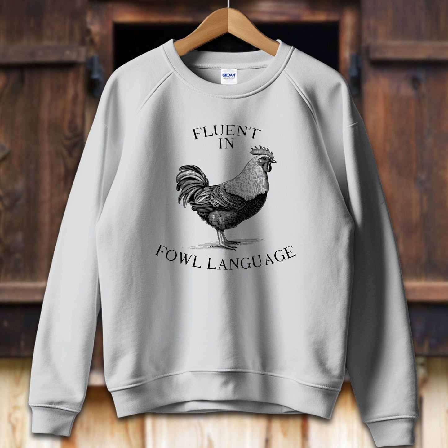 Unisex Shirt Adult Sweatshirt / S / Sport Grey Fluent in Fowl Language Shirt