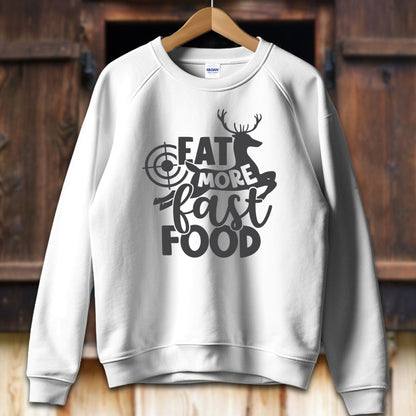 Unisex Shirt Adult Sweatshirt / S / White Eat More Fast Food Shirt