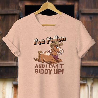 Unisex Shirt Adult T-Shirt / Heather Peach / XS I Can't Giddy Up Horse Shirt