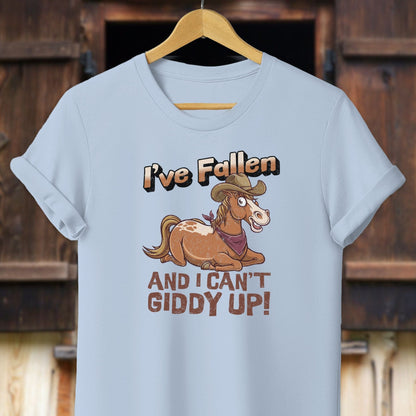 Unisex Shirt Adult T-Shirt / Light Blue / XS I Can't Giddy Up Horse Shirt