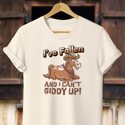 Unisex Shirt Adult T-Shirt / Natural / XS I Can't Giddy Up Horse Shirt