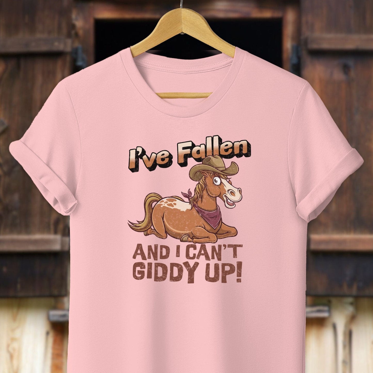 Unisex Shirt Adult T-Shirt / Pink / XS I Can't Giddy Up Horse Shirt