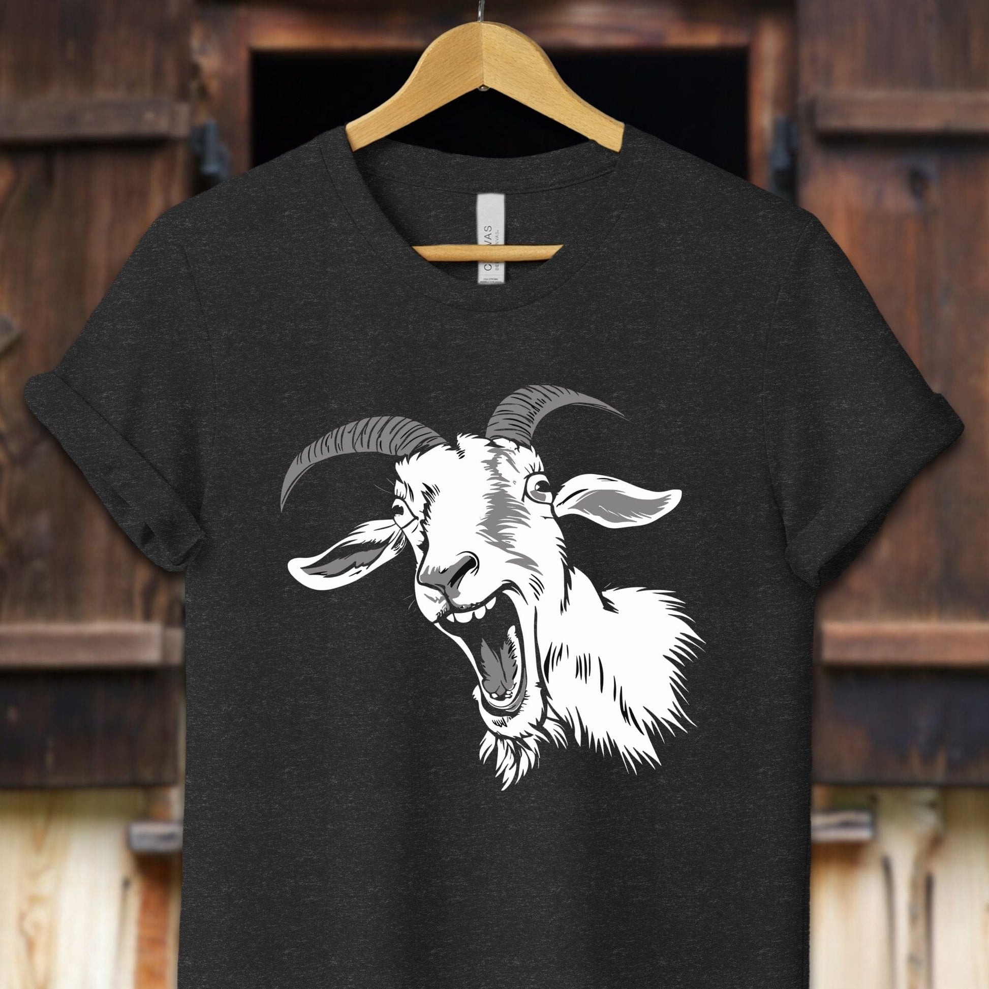 Unisex Shirt Adult T-Shirt / S / Black Heather Screaming Goat Shirt