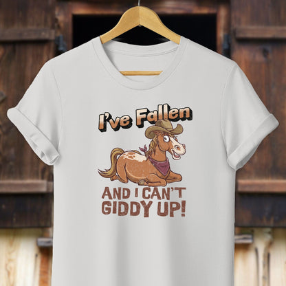 Unisex Shirt Adult T-Shirt / Silver / XS I Can't Giddy Up Horse Shirt