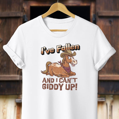 Unisex Shirt Adult T-Shirt / White / XS I Can't Giddy Up Horse Shirt