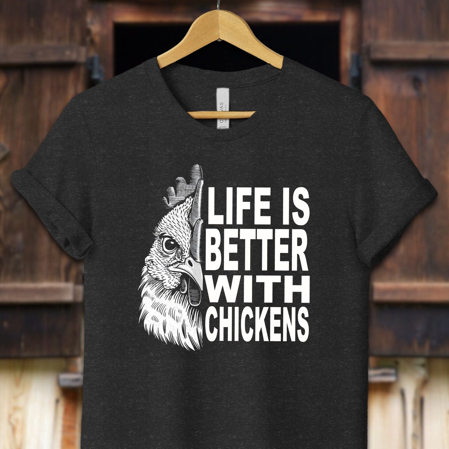 Unisex Shirt Adult T-Shirt / XS / Black Heather Life Is Better With Chickens Shirt