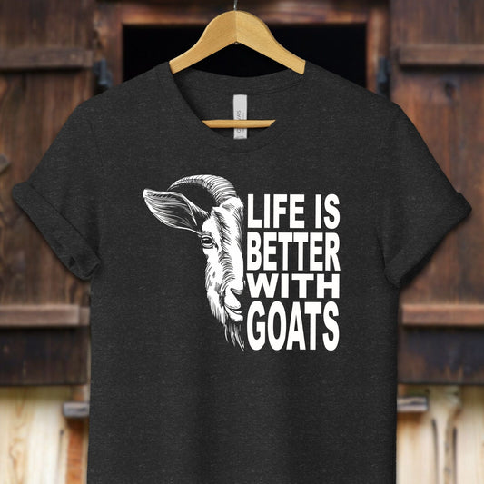 Unisex Shirt Adult T-Shirt / XS / Black Heather Life Is Better With Goats Shirt