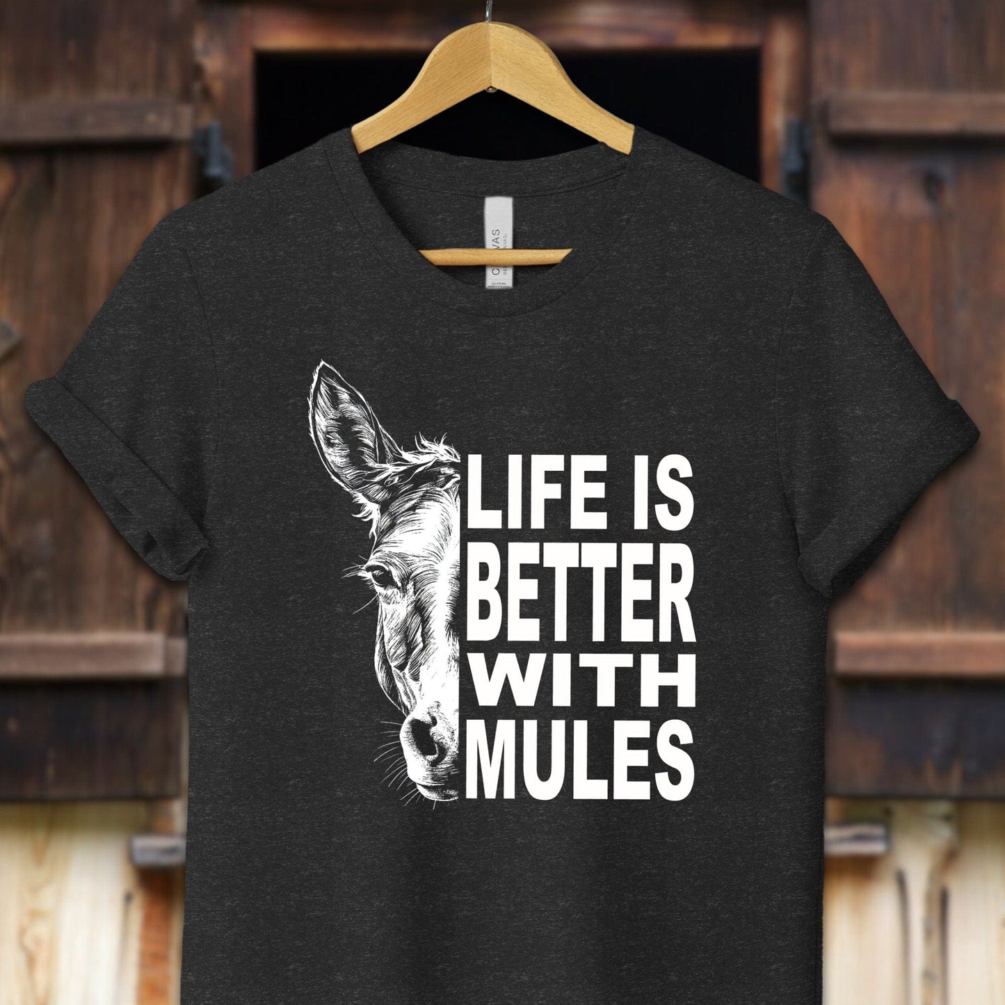 Unisex Shirt Adult T-Shirt / XS / Black Heather Life Is Better With Mules Shirt