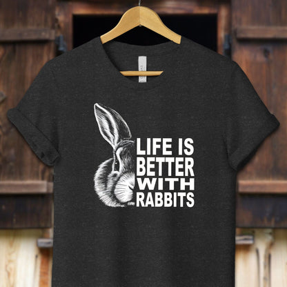 Unisex Shirt Adult T-Shirt / XS / Black Heather Life Is Better With Rabbits Shirt