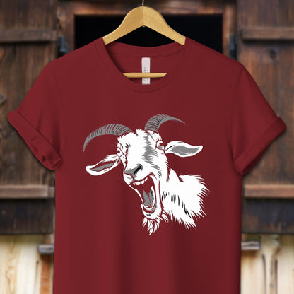 Unisex Shirt Adult T-Shirt / XS / Cardinal Screaming Goat Shirt