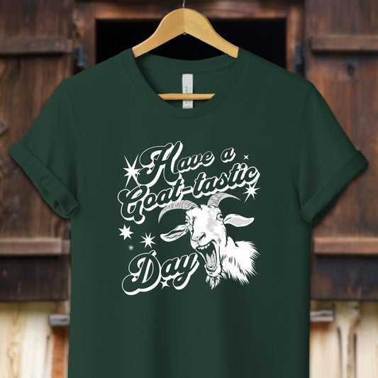 Unisex Shirt Adult T-Shirt / XS / Forest Have a Goat-tastic Day Shirt