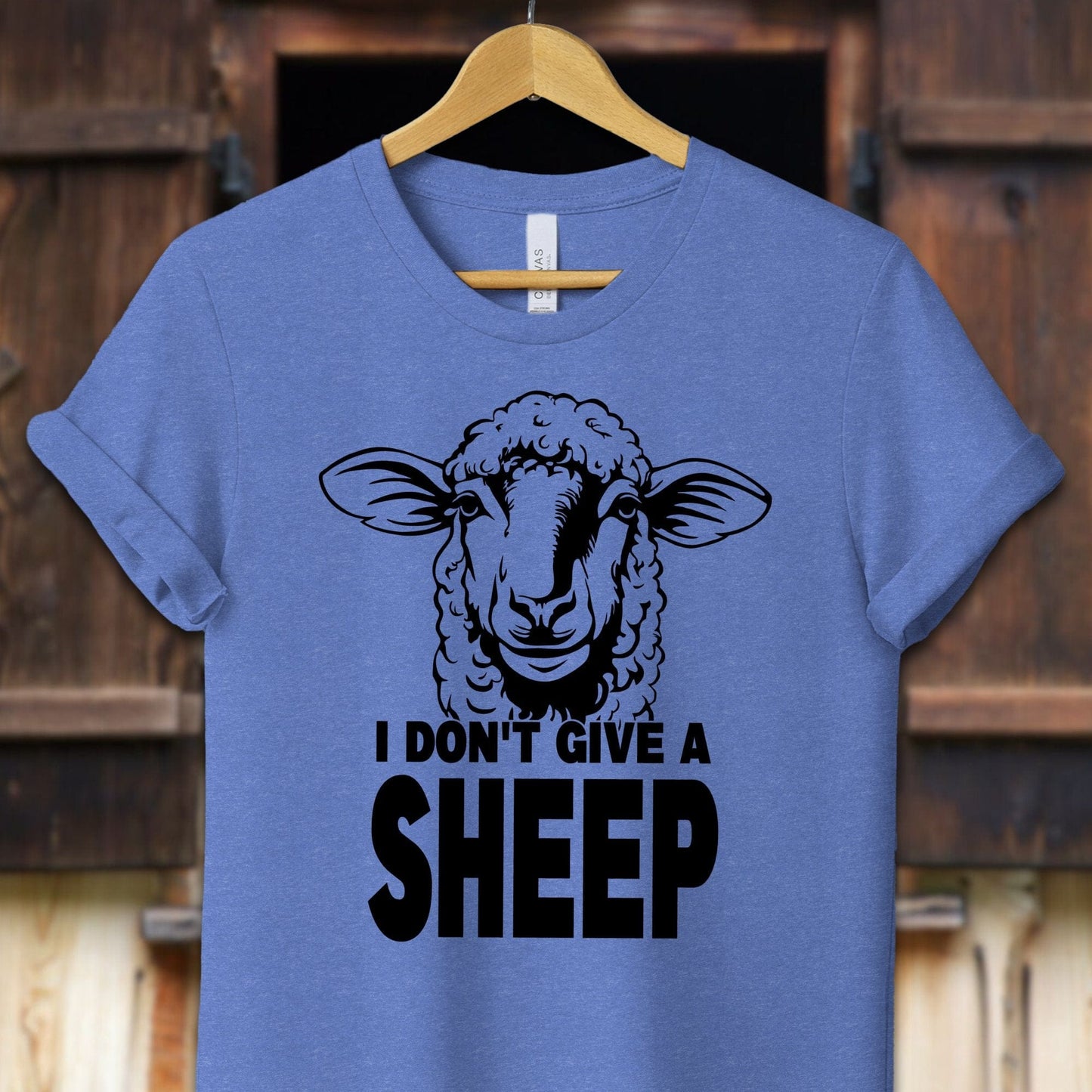 Unisex Shirt Adult T-Shirt / XS / Heather Columbia Blue I Don't Give A Sheep Shirt