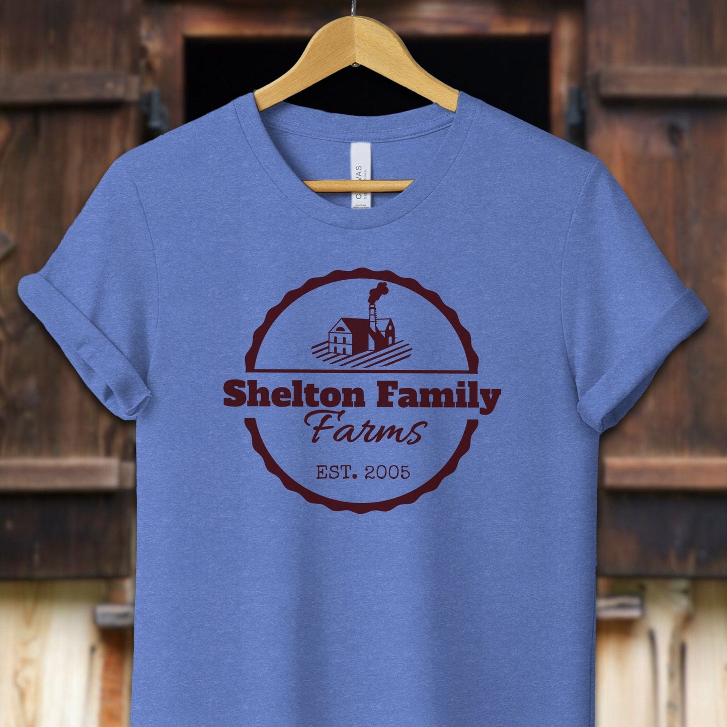 Unisex Shirt Adult T-Shirt / XS / Heather Columbia Blue Personalized Farm/Ranch Shirt