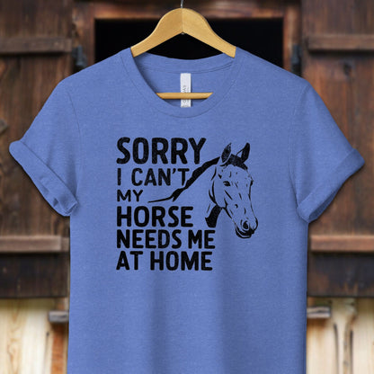 Unisex Shirt Adult T-Shirt / XS / Heather Columbia Blue Sorry I Can't Shirt