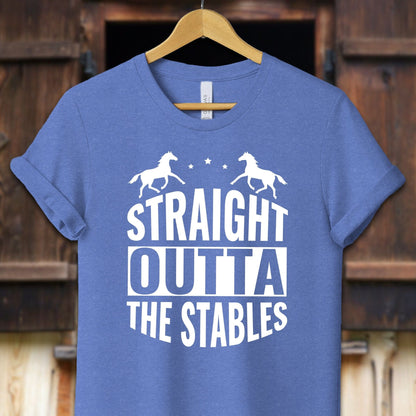 Unisex Shirt Adult T-Shirt / XS / Heather Columbia Blue Straight Outta The Stables Shirt