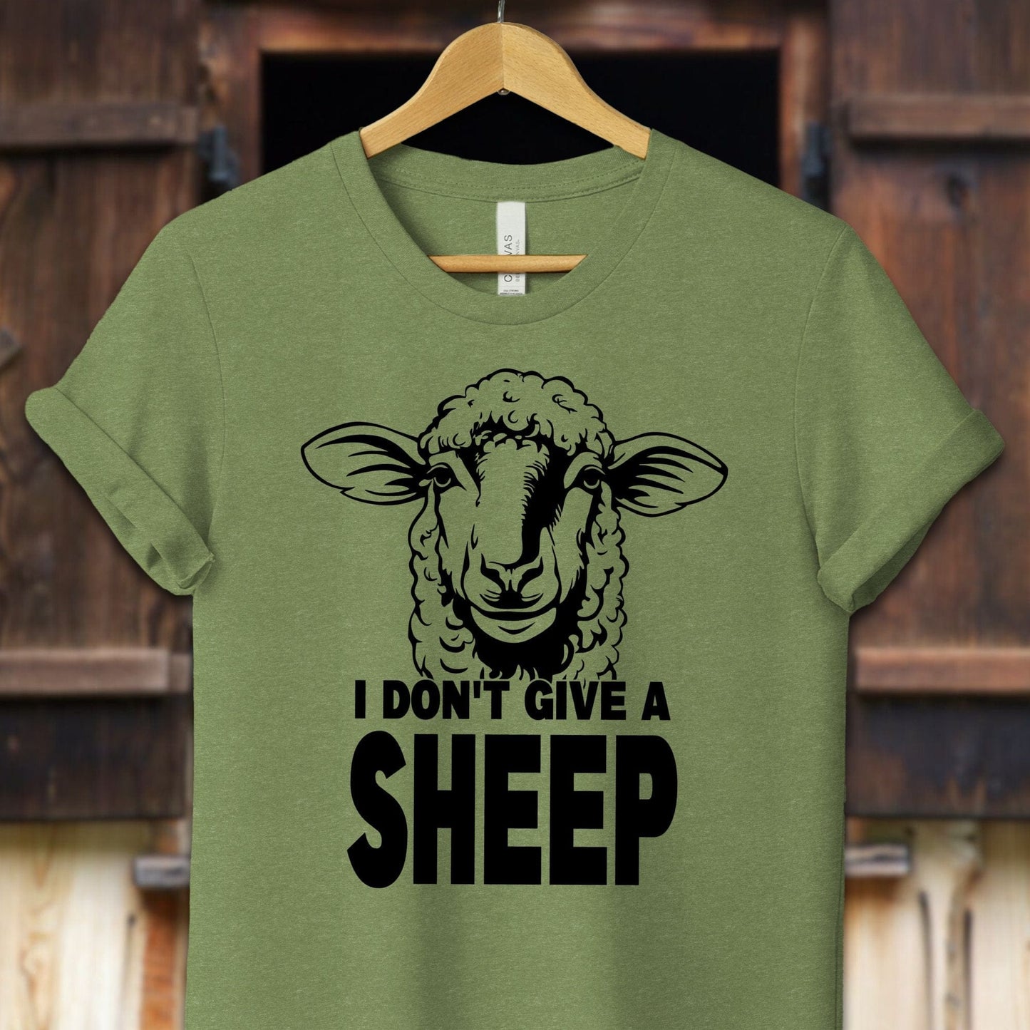 Unisex Shirt Adult T-Shirt / XS / Heather Green I Don't Give A Sheep Shirt