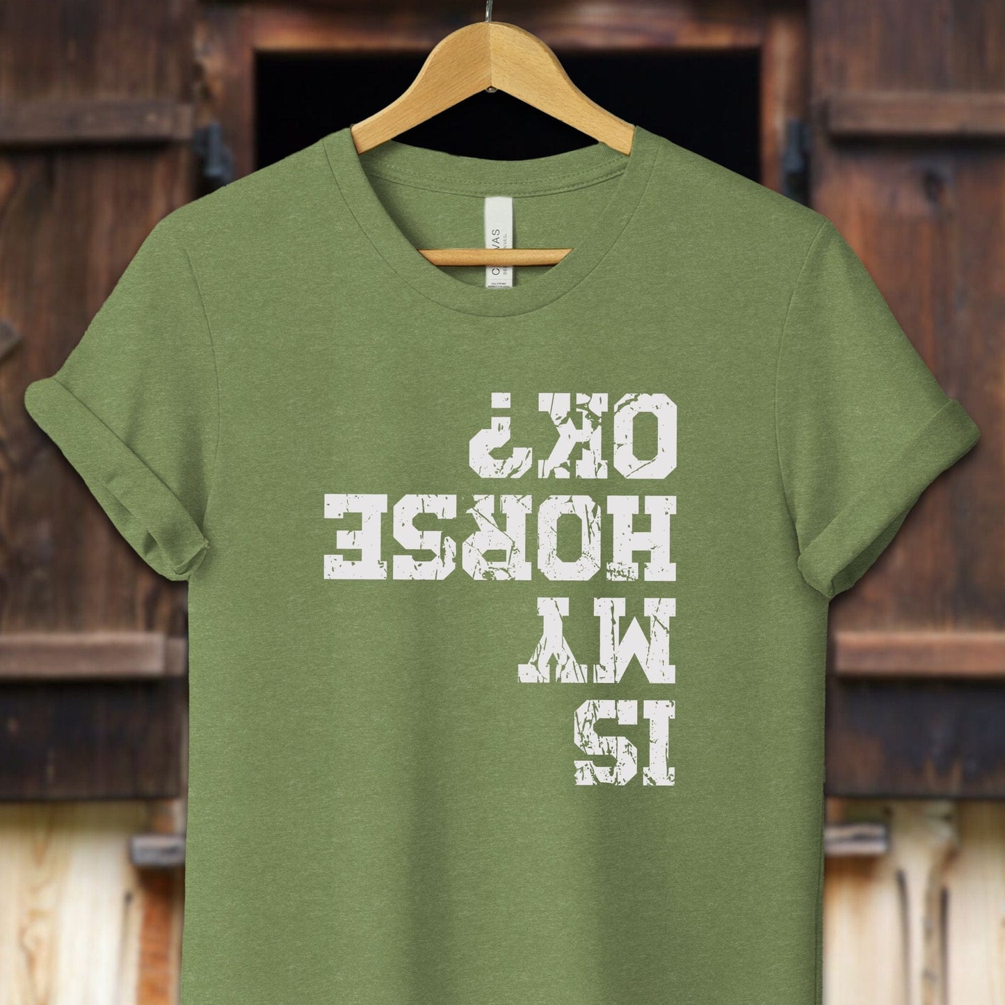 Unisex Shirt Adult T-Shirt / XS / Heather Green Is My Horse OK Shirt