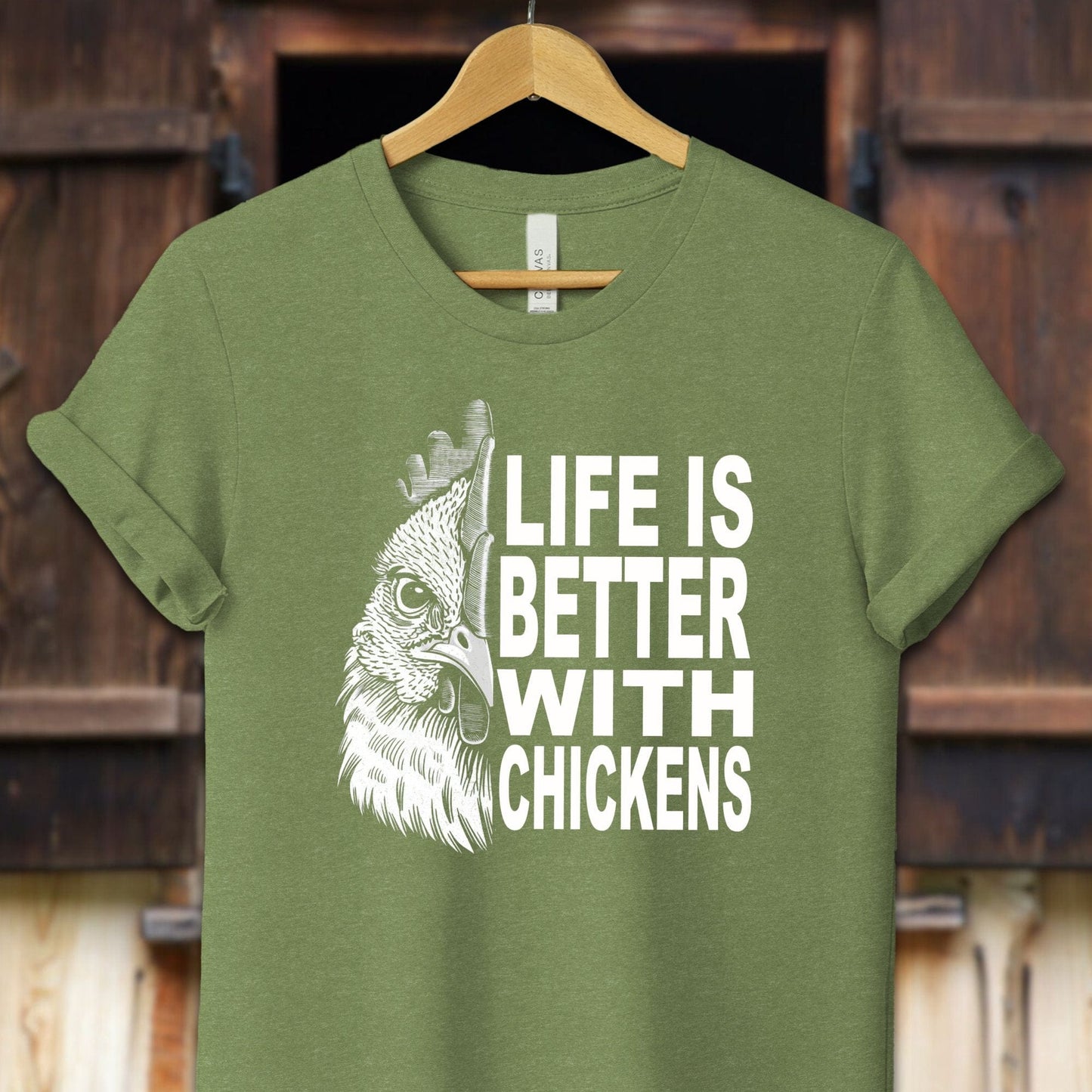 Unisex Shirt Adult T-Shirt / XS / Heather Green Life Is Better With Chickens Shirt