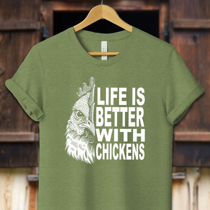 Unisex Shirt Adult T-Shirt / XS / Heather Green Life Is Better With Chickens Shirt