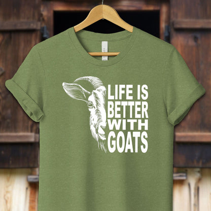 Unisex Shirt Adult T-Shirt / XS / Heather Green Life Is Better With Goats Shirt