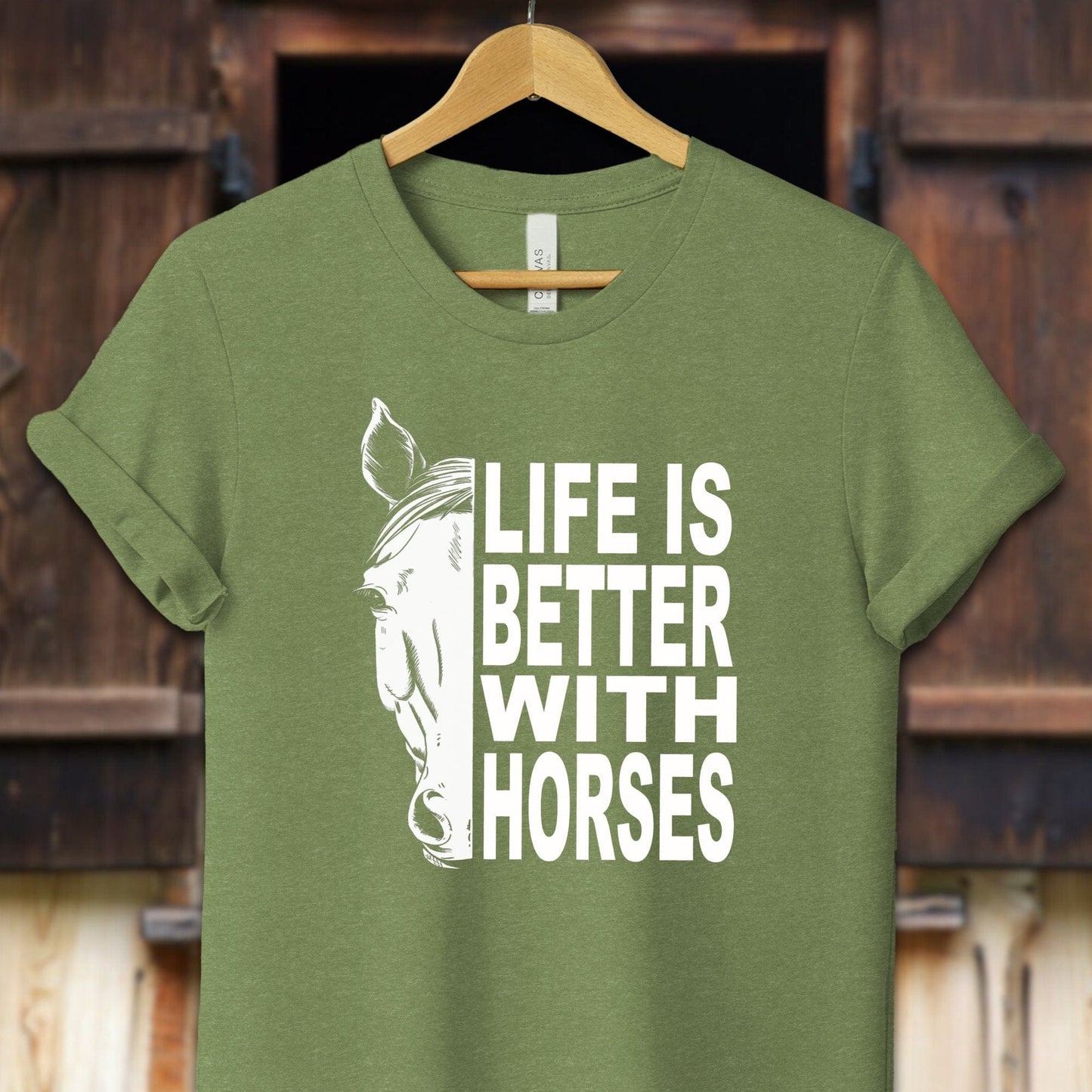 Unisex Shirt Adult T-Shirt / XS / Heather Green Life Is Better With Horses Shirt