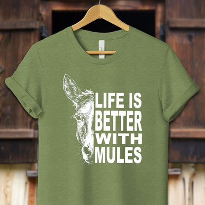 Unisex Shirt Adult T-Shirt / XS / Heather Green Life Is Better With Mules Shirt