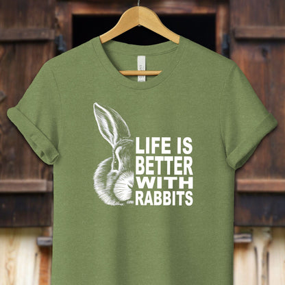 Unisex Shirt Adult T-Shirt / XS / Heather Green Life Is Better With Rabbits Shirt