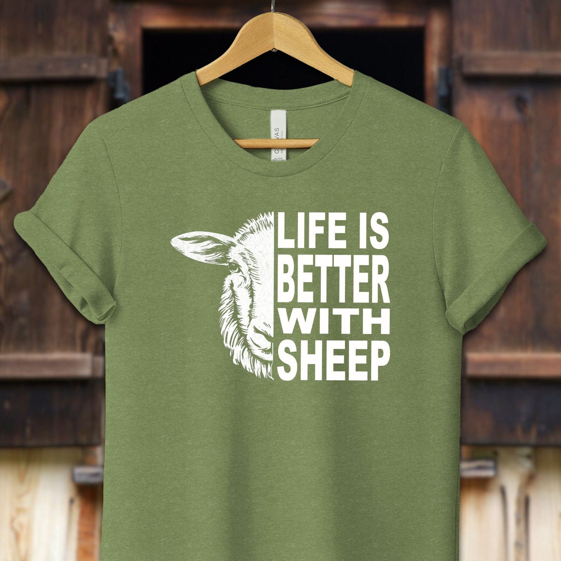 Unisex Shirt Adult T-Shirt / XS / Heather Green Life Is Better With Sheep Shirt