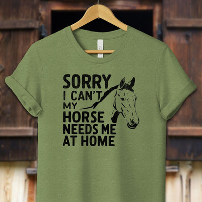 Unisex Shirt Adult T-Shirt / XS / Heather Green Sorry I Can't Shirt