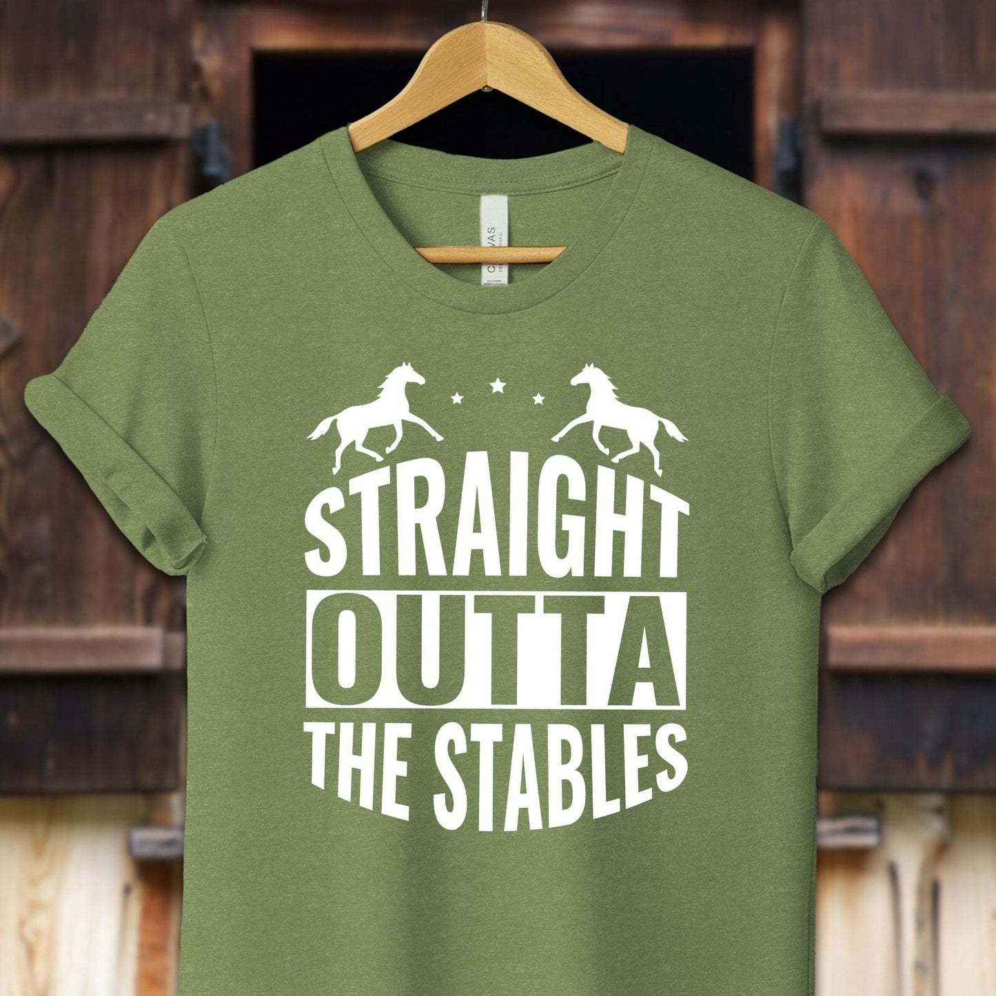 Unisex Shirt Adult T-Shirt / XS / Heather Green Straight Outta The Stables Shirt