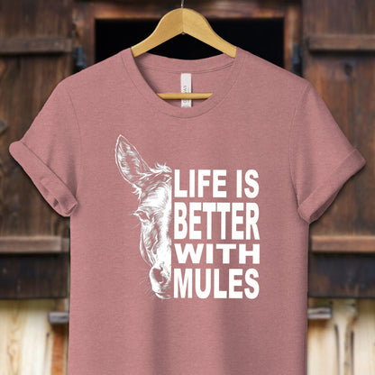 Unisex Shirt Adult T-Shirt / XS / Heather Mauve Life Is Better With Mules Shirt