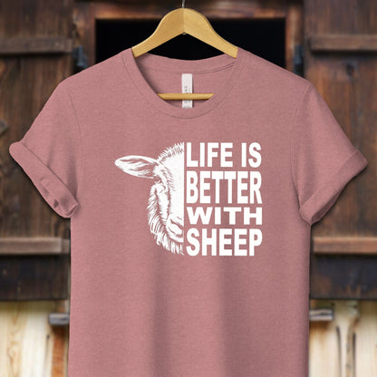 Unisex Shirt Adult T-Shirt / XS / Heather Mauve Life Is Better With Sheep Shirt